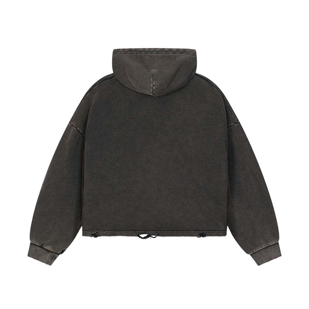 Vintage Washed Frayed-Hem Hoodie / Поможіть не словом, а доларом.