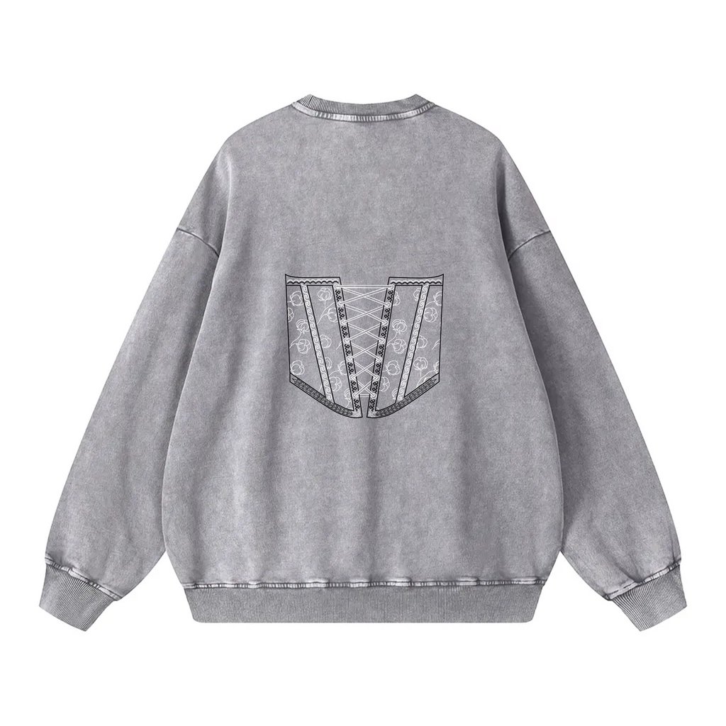 Snow Washed Oversized Sweatshirt / Corset