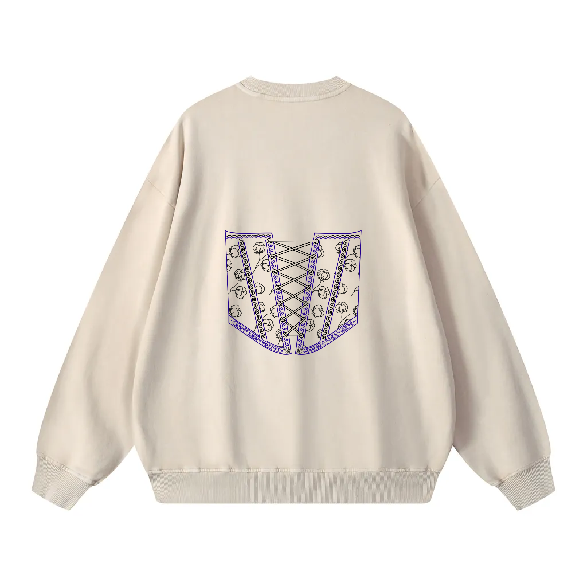 Snow Washed Oversized Sweatshirt / Colored Corset