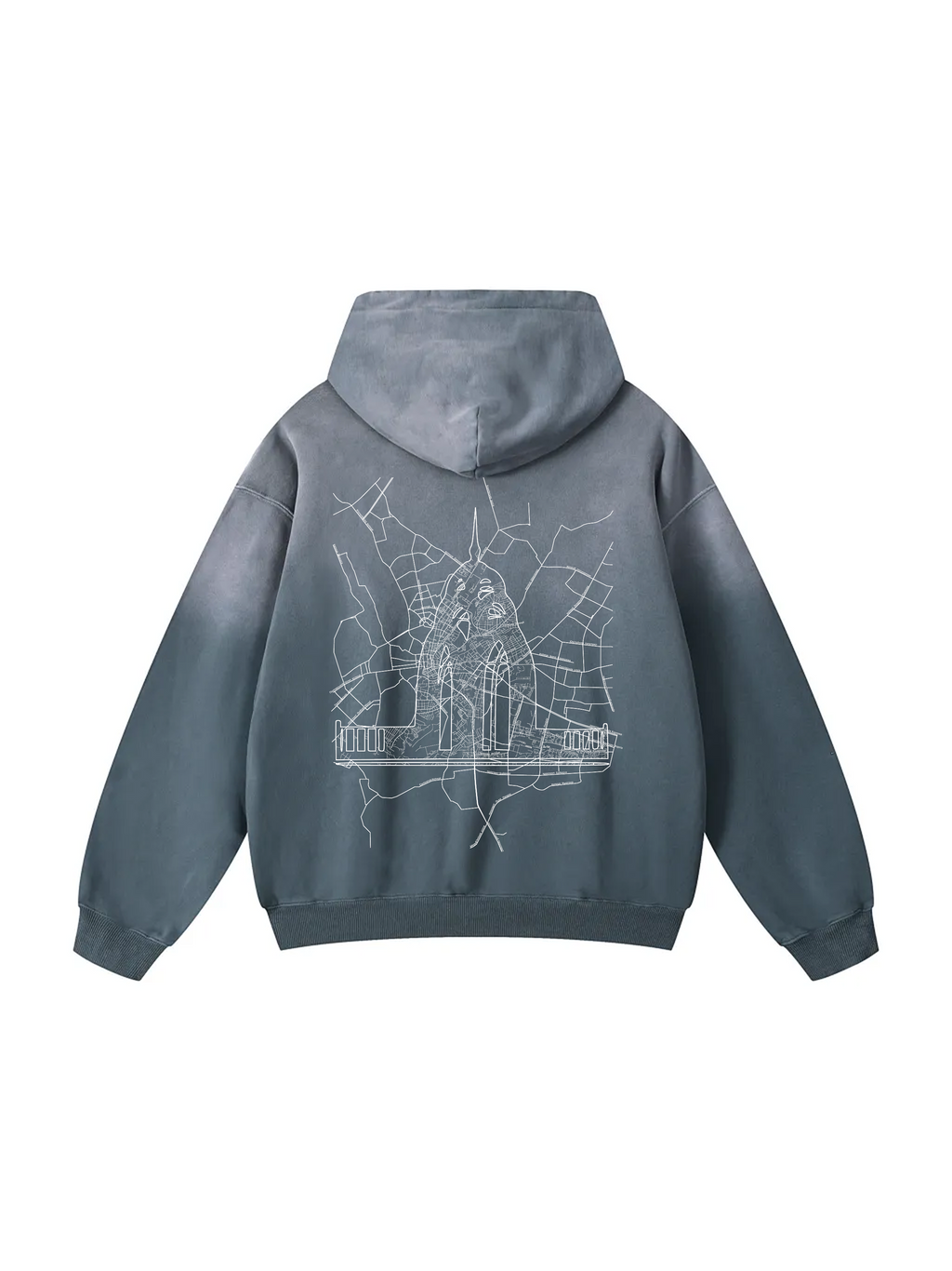 Твоє місто / Your city / Personalized / Heavyweight Sunfade Oversized Hoodie