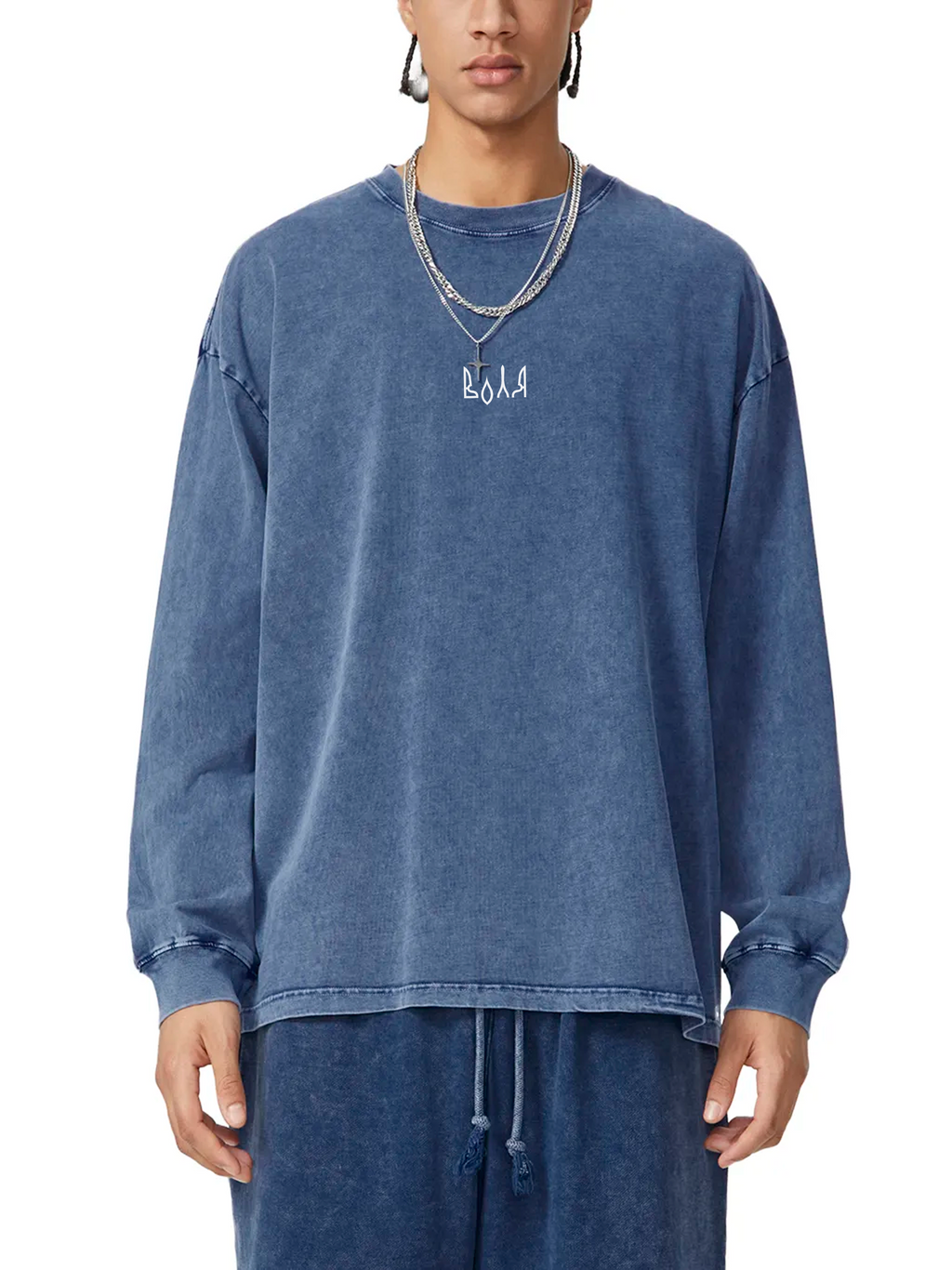 Snow Washed Oversize Long Sleeve T-shirt / Воля