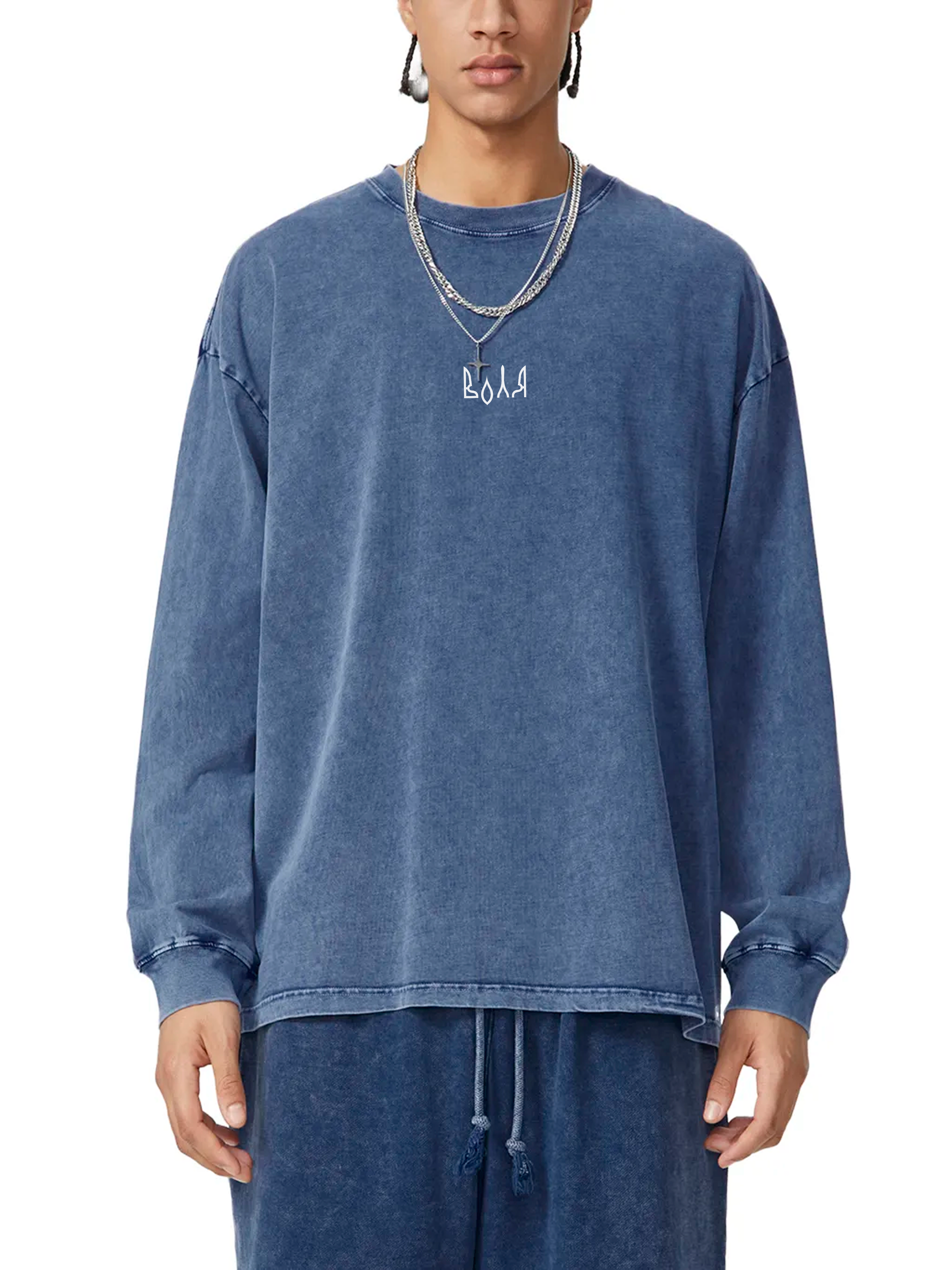 Snow Washed Oversize Long Sleeve T-shirt / Воля