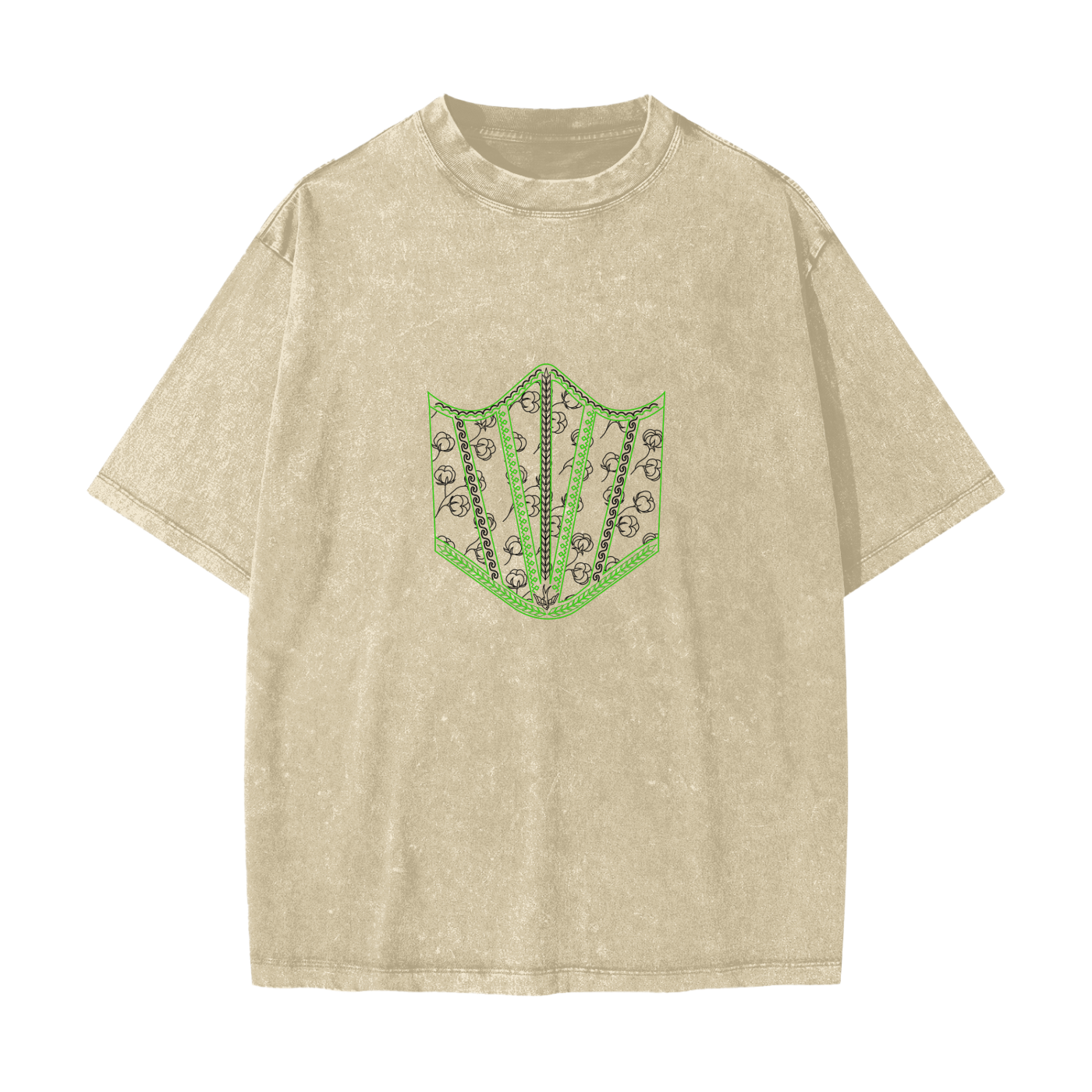 Heavyweight Snow Washed T-Shirt / Colored Corset